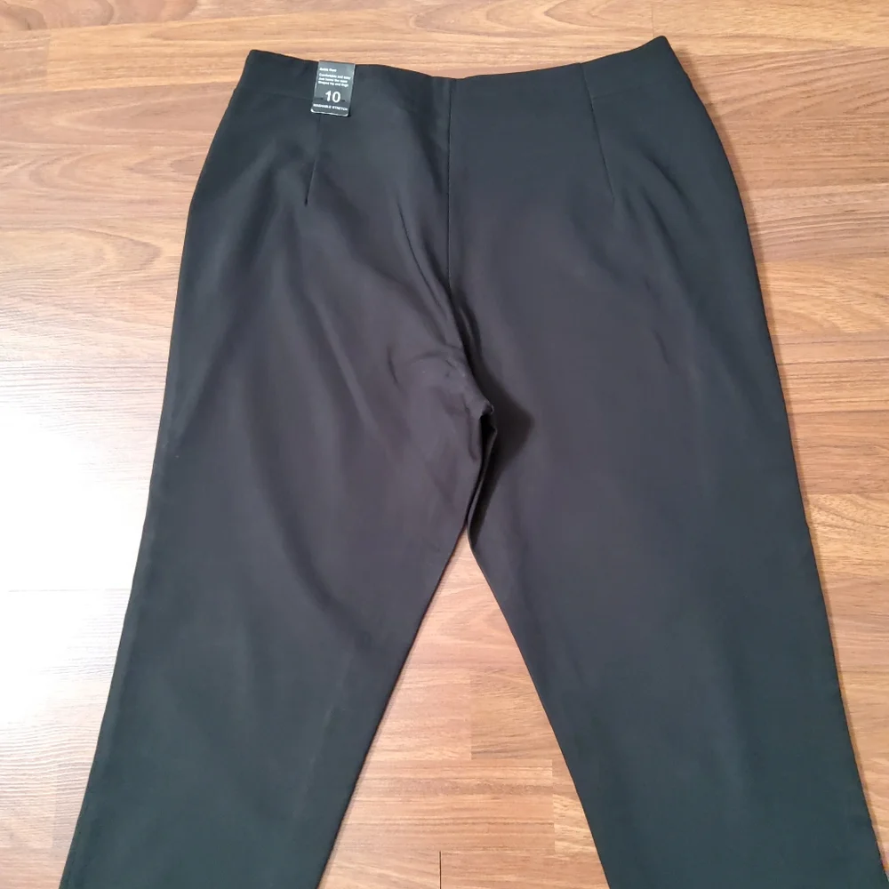 New Atelier Luxe Black Ankle Crop Pants Size 10 - Picture 5 of 9